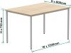 Gala Rectangular Multi-use Table - 1200mm x 800mm - Canadian Oak