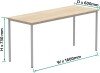 Gala Rectangular Multi-use Table - 1600mm x 600mm - Canadian Oak
