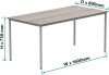Gala Rectangular Multi-use Table - 1600mm x 800mm - Alaskan Grey Oak