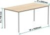 Gala Rectangular Multi-use Table - 1600mm x 800mm - Canadian Oak