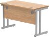 Gala Rectangular Desk with Twin Cantilever Legs - 1200mm x 600mm - Norwegian Beech