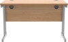 Gala Rectangular Desk with Twin Cantilever Legs - 1200mm x 600mm - Norwegian Beech