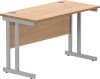 Gala Rectangular Desk with Twin Cantilever Legs - 1200mm x 600mm - Norwegian Beech