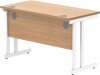 Gala Rectangular Desk with Twin Cantilever Legs - 1200mm x 600mm - Norwegian Beech