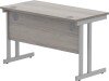 Gala Rectangular Desk with Twin Cantilever Legs - 1200mm x 600mm - Alaskan Grey Oak