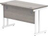 Gala Rectangular Desk with Twin Cantilever Legs - 1200mm x 600mm - Alaskan Grey Oak