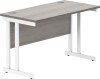 Gala Rectangular Desk with Twin Cantilever Legs - 1200mm x 600mm - Alaskan Grey Oak