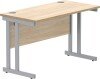 Gala Rectangular Desk with Twin Cantilever Legs - 1200mm x 600mm - Canadian Oak