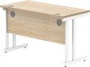 Gala Rectangular Desk with Twin Cantilever Legs - 1200mm x 600mm - Canadian Oak