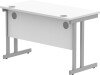 Gala Rectangular Desk with Twin Cantilever Legs - 1200mm x 600mm - Arctic White