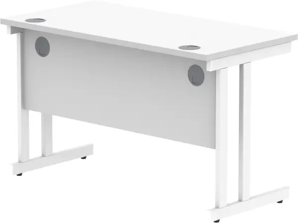 Gala Rectangular Desk with Twin Cantilever Legs - 1200mm x 600mm - Arctic White