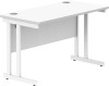 Gala Rectangular Desk with Twin Cantilever Legs - 1200mm x 600mm - Arctic White