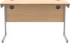 Gala Rectangular Desk with Single Cantilever Legs - 1200mm x 600mm - Norwegian Beech