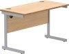 Gala Rectangular Desk with Single Cantilever Legs - 1200mm x 600mm - Norwegian Beech