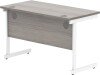 Gala Rectangular Desk with Single Cantilever Legs - 1200mm x 600mm - Alaskan Grey Oak