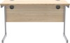 Gala Rectangular Desk with Single Cantilever Legs - 1200mm x 600mm - Canadian Oak