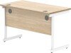 Gala Rectangular Desk with Single Cantilever Legs - 1200mm x 600mm - Canadian Oak