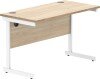 Gala Rectangular Desk with Single Cantilever Legs - 1200mm x 600mm - Canadian Oak