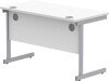 Gala Rectangular Desk with Single Cantilever Legs - 1200mm x 600mm - Arctic White