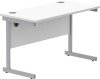Gala Rectangular Desk with Single Cantilever Legs - 1200mm x 600mm - Arctic White