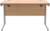 Gala Rectangular Desk with Twin Cantilever Legs - 1200mm x 800mm - Norwegian Beech
