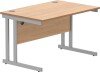 Gala Rectangular Desk with Twin Cantilever Legs - 1200mm x 800mm - Norwegian Beech