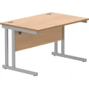 Gala Rectangular Desk with Twin Cantilever Legs - 1200mm x 800mm