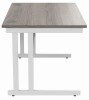 Gala Rectangular Desk with Twin Cantilever Legs - 1200mm x 800mm - Alaskan Grey Oak