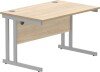 Gala Rectangular Desk with Twin Cantilever Legs - 1200mm x 800mm - Canadian Oak