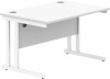 Gala Rectangular Desk with Twin Cantilever Legs - 1200mm x 800mm - Arctic White