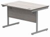 Gala Rectangular Desk with Single Cantilever Legs - 1200mm x 800mm - Alaskan Grey Oak