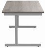 Gala Rectangular Desk with Single Cantilever Legs - 1200mm x 800mm - Alaskan Grey Oak