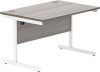 Gala Rectangular Desk with Single Cantilever Legs - 1200mm x 800mm - Alaskan Grey Oak