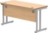 Gala Rectangular Desk with Twin Cantilever Legs - 1400mm x 600mm - Norwegian Beech