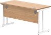 Gala Rectangular Desk with Twin Cantilever Legs - 1400mm x 600mm - Norwegian Beech
