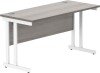 Gala Rectangular Desk with Twin Cantilever Legs - 1400mm x 600mm - Alaskan Grey Oak
