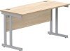 Gala Rectangular Desk with Twin Cantilever Legs - 1400mm x 600mm - Canadian Oak