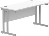 Gala Rectangular Desk with Twin Cantilever Legs - 1400mm x 600mm - Arctic White