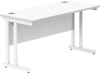 Gala Rectangular Desk with Twin Cantilever Legs - 1400mm x 600mm - Arctic White