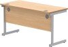 Gala Rectangular Desk with Single Cantilever Legs - 1400mm x 600mm - Norwegian Beech