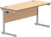 Gala Rectangular Desk with Single Cantilever Legs - 1400mm x 600mm - Norwegian Beech