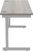 Gala Rectangular Desk with Single Cantilever Legs - 1400mm x 600mm - Alaskan Grey Oak