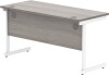 Gala Rectangular Desk with Single Cantilever Legs - 1400mm x 600mm - Alaskan Grey Oak