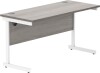 Gala Rectangular Desk with Single Cantilever Legs - 1400mm x 600mm - Alaskan Grey Oak