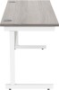 Gala Rectangular Desk with Single Cantilever Legs - 1400mm x 600mm - Alaskan Grey Oak