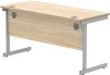 Gala Rectangular Desk with Single Cantilever Legs - 1400mm x 600mm - Canadian Oak