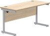 Gala Rectangular Desk with Single Cantilever Legs - 1400mm x 600mm - Canadian Oak