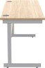 Gala Rectangular Desk with Single Cantilever Legs - 1400mm x 600mm - Canadian Oak