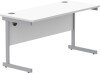 Gala Rectangular Desk with Single Cantilever Legs - 1400mm x 600mm - Arctic White