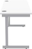 Gala Rectangular Desk with Single Cantilever Legs - 1400mm x 600mm - Arctic White